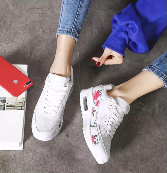 Red Platform Women's Sneakers Lightweight Air Cushion Walking Shoes