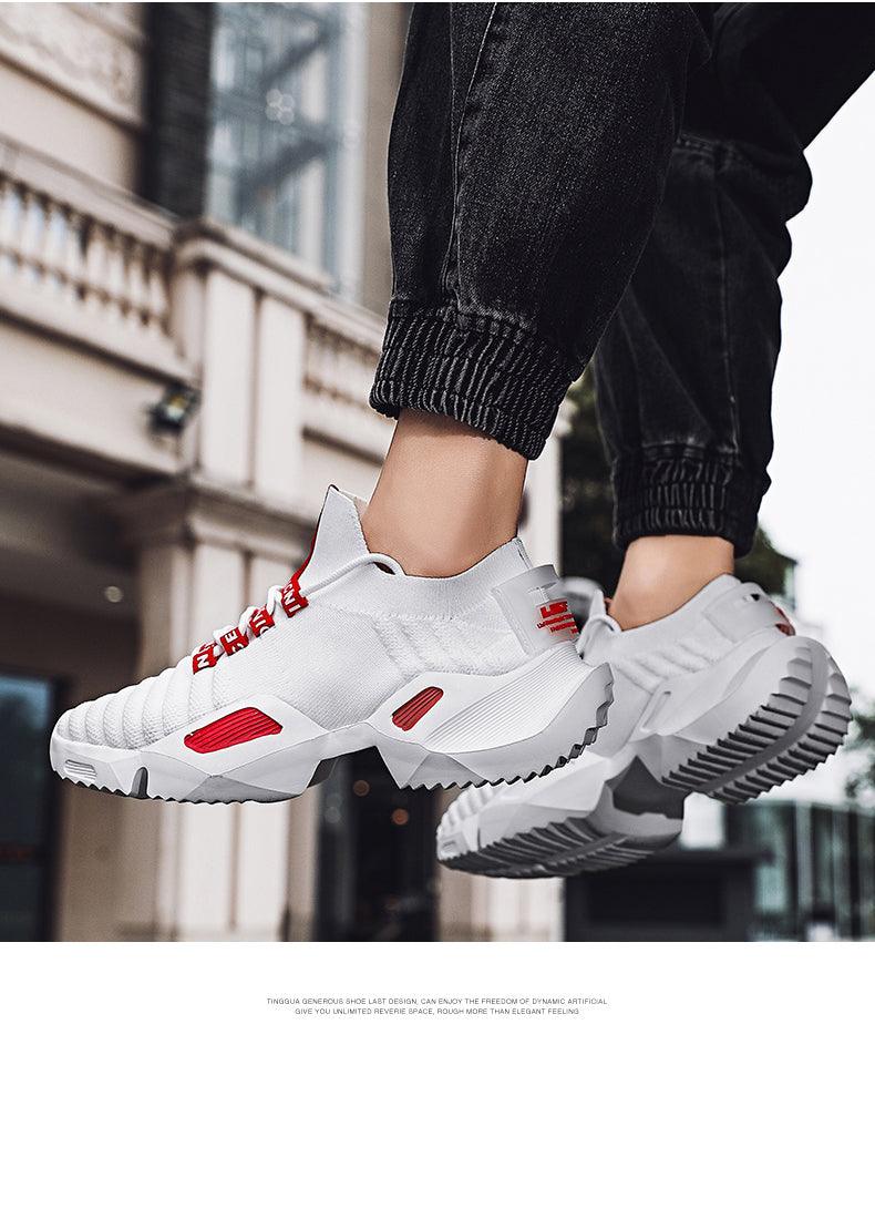 Men's Lightweight Breathable Knit Jogging Sneakers Non-Slip Shoes