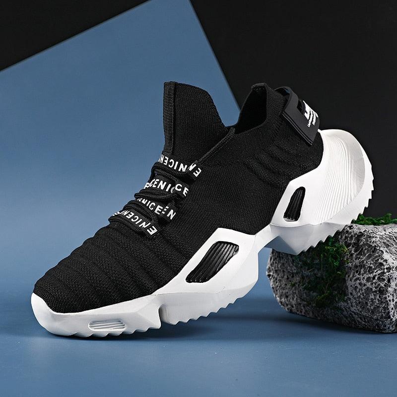 Men's Lightweight Breathable Knit Jogging Sneakers Non-Slip Shoes
