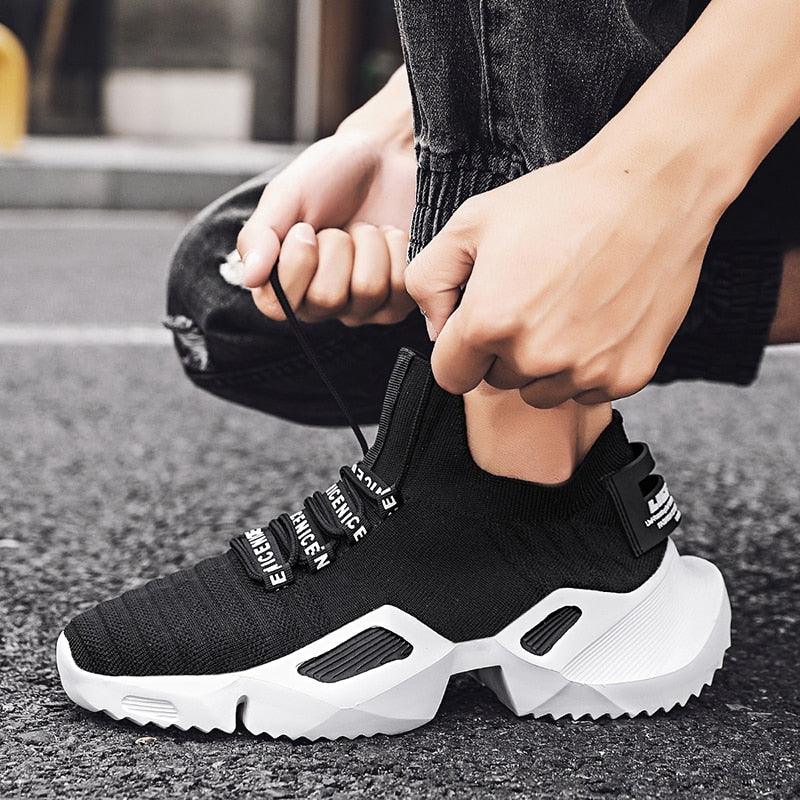 Men's Lightweight Breathable Knit Jogging Sneakers Non-Slip Shoes