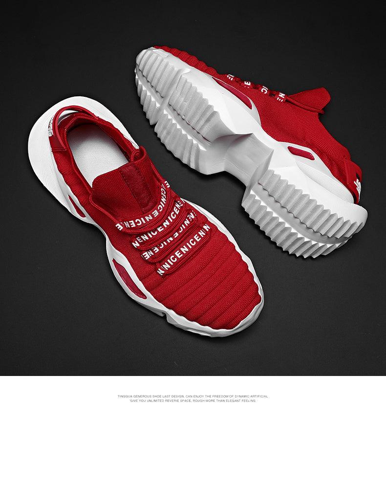 Men's Lightweight Breathable Knit Jogging Sneakers Non-Slip Shoes