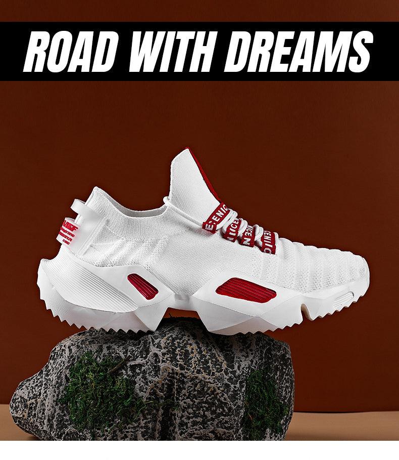 Men's Lightweight Breathable Knit Jogging Sneakers Non-Slip Shoes
