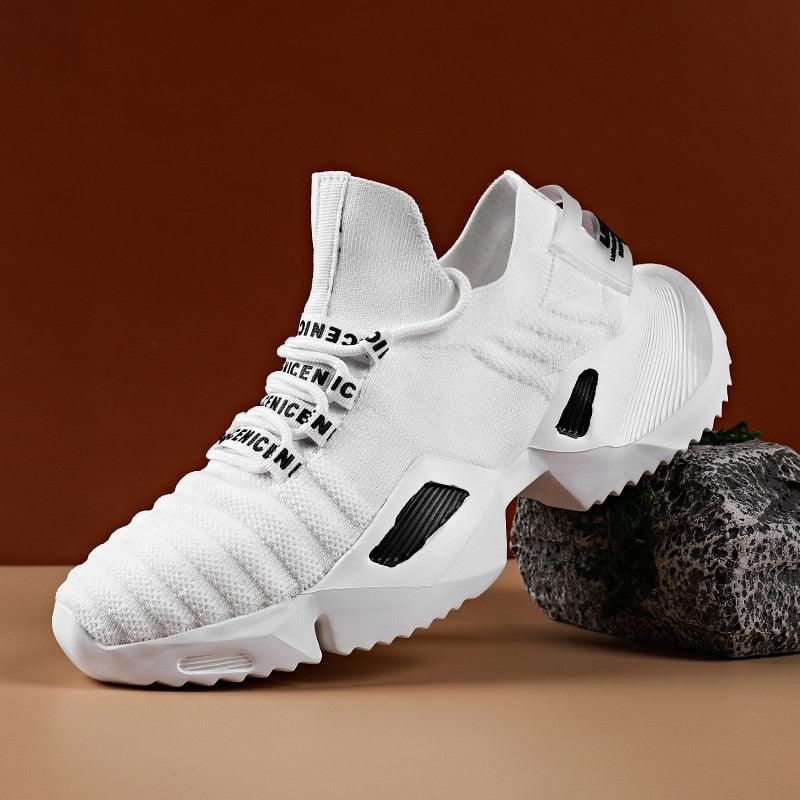 Men's Lightweight Breathable Knit Jogging Sneakers Non-Slip Shoes