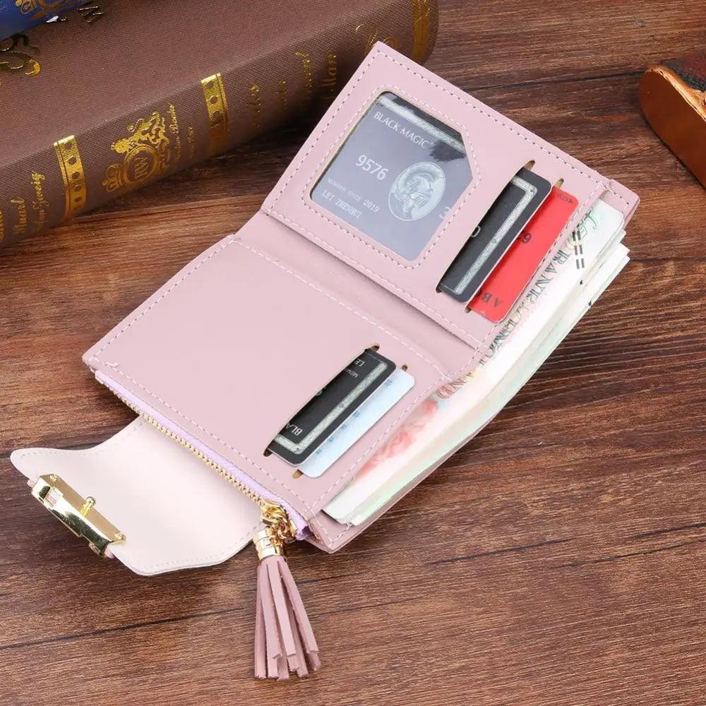 Women's Minimalist PU Leather Clutch Wallet with Coin Purse