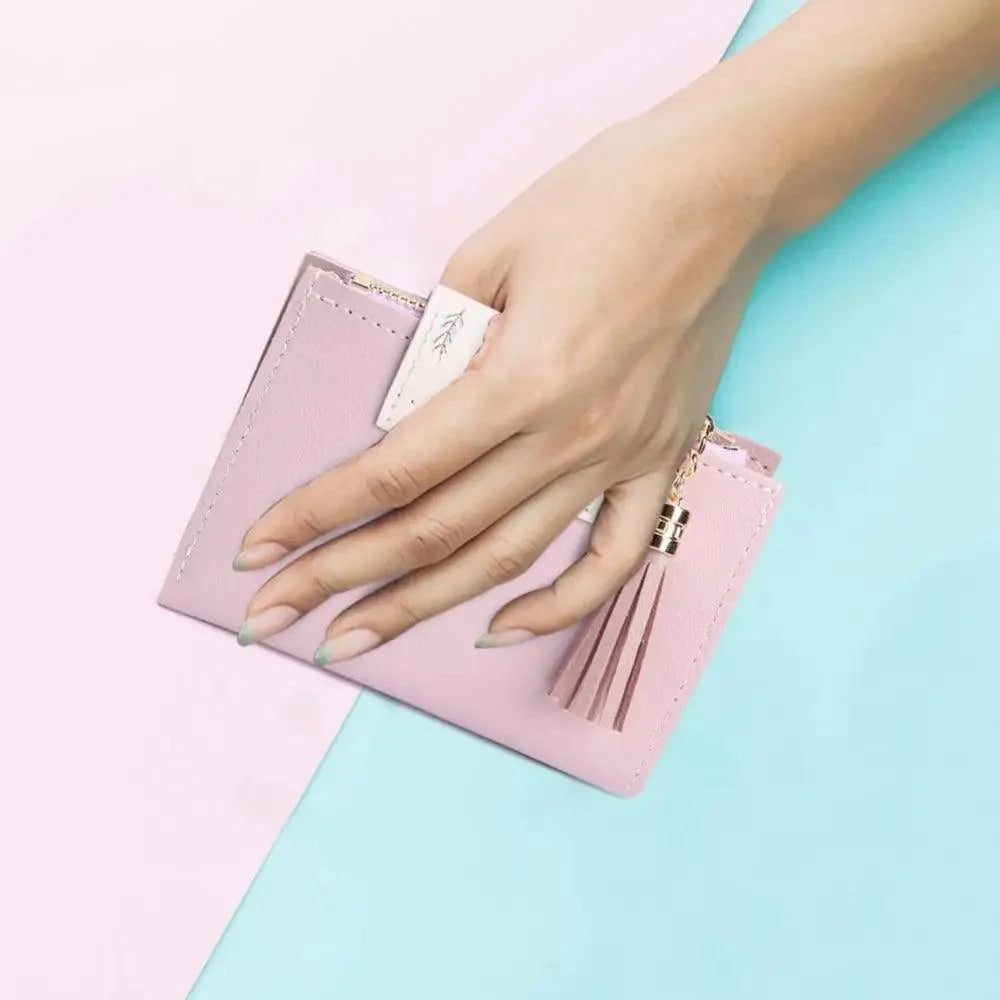 Women's Minimalist PU Leather Clutch Wallet with Coin Purse