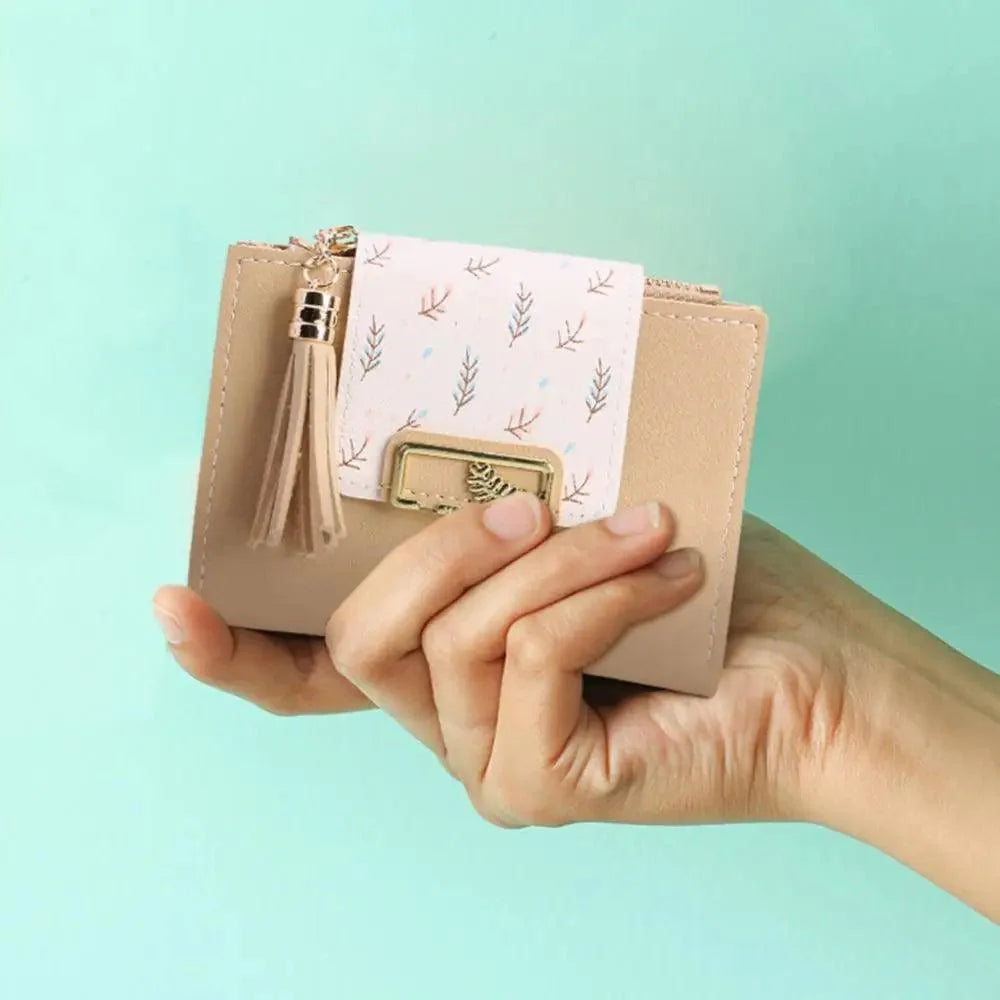 Women's Minimalist PU Leather Clutch Wallet with Coin Purse