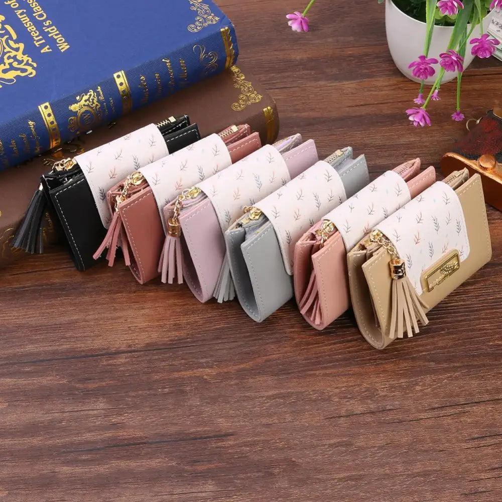 Women's Minimalist PU Leather Clutch Wallet with Coin Purse