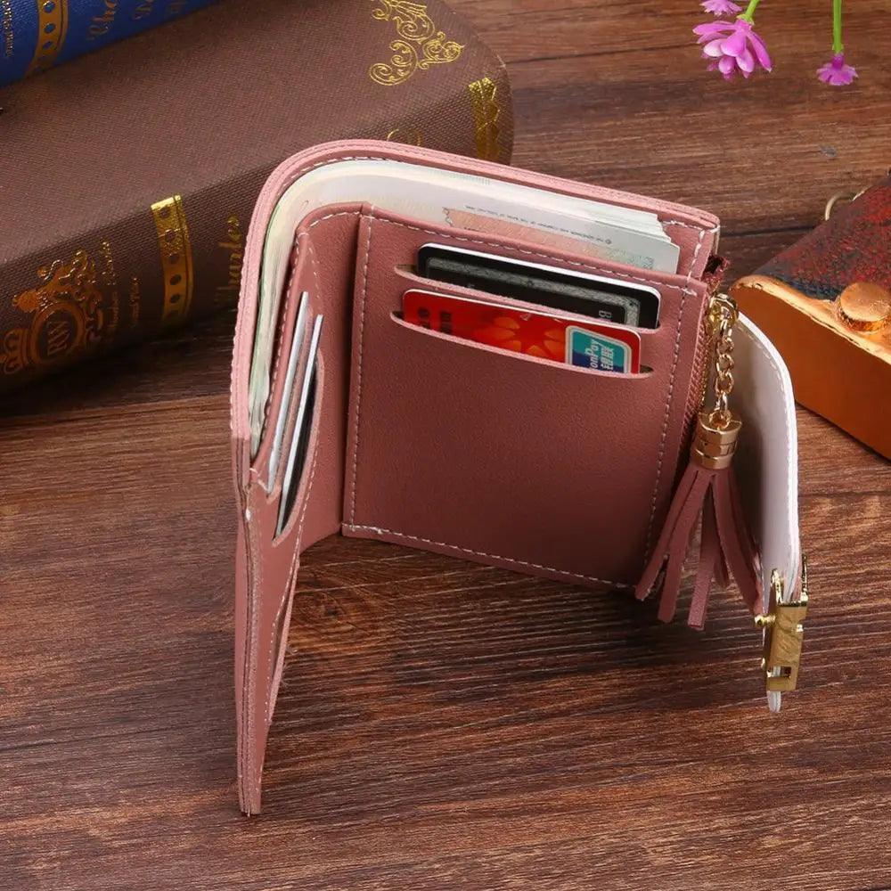 Women's Minimalist PU Leather Clutch Wallet with Coin Purse
