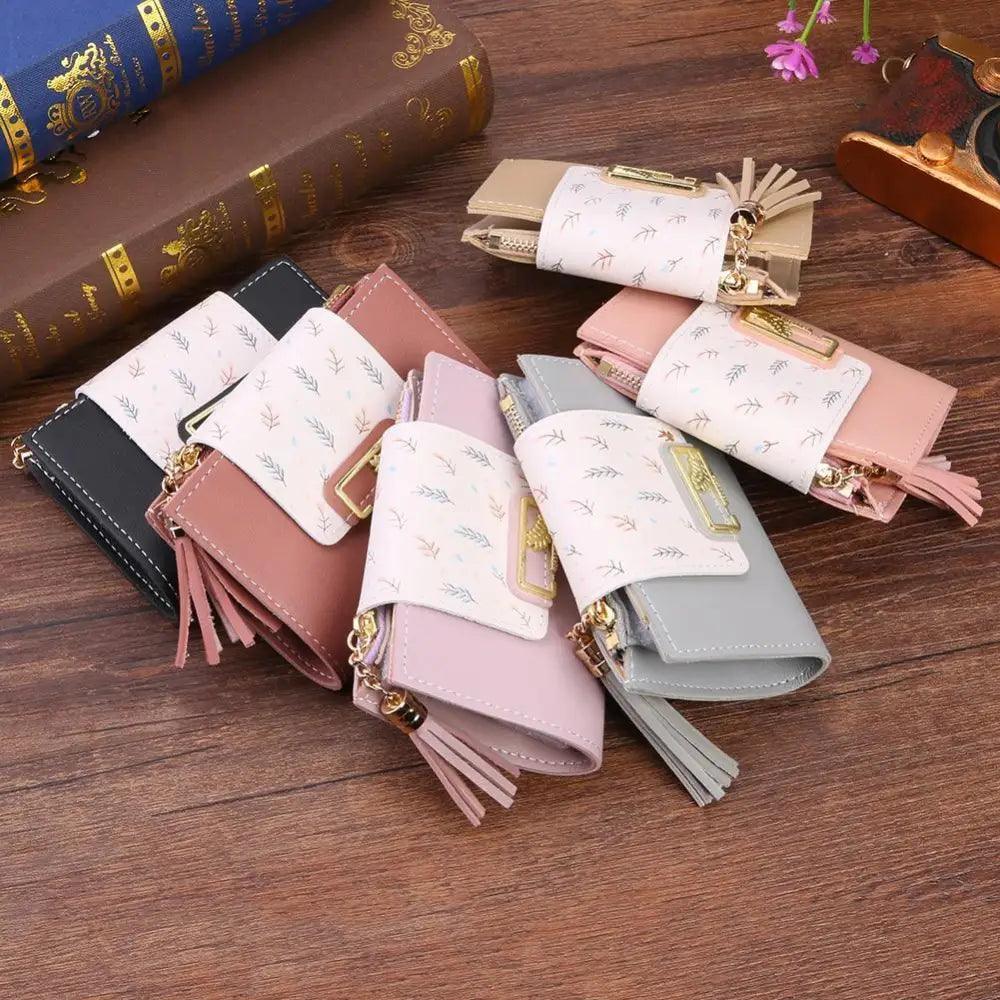 Women's Minimalist PU Leather Clutch Wallet with Coin Purse