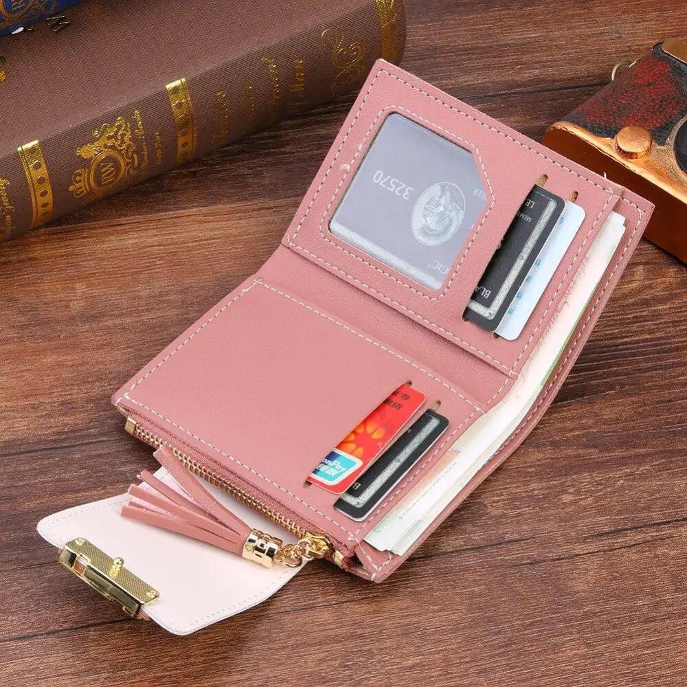 Women's Minimalist PU Leather Clutch Wallet with Coin Purse