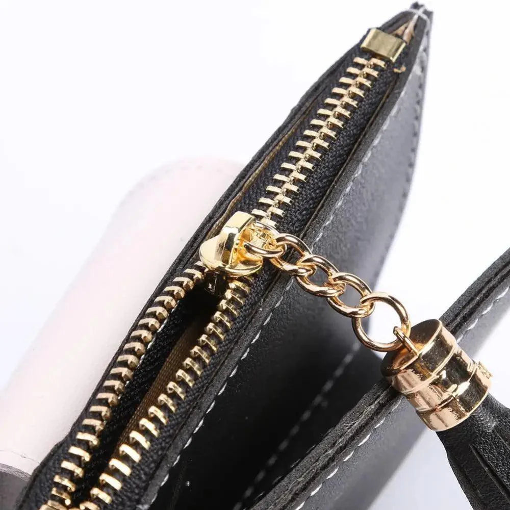 Women's Minimalist PU Leather Clutch Wallet with Coin Purse
