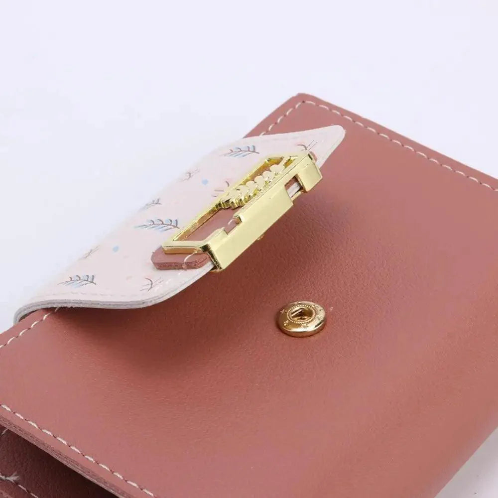 Women's Minimalist PU Leather Clutch Wallet with Coin Purse