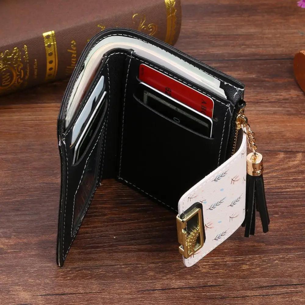 Women's Minimalist PU Leather Clutch Wallet with Coin Purse