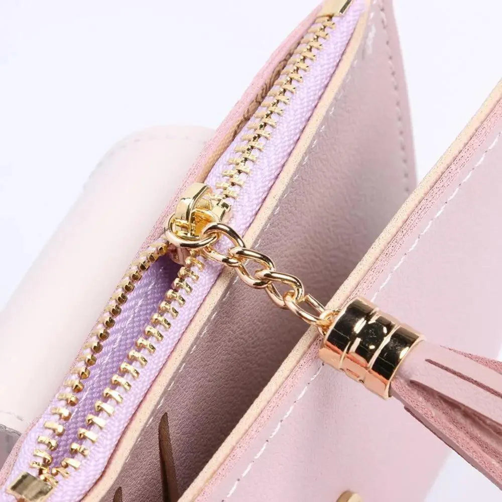 Women's Minimalist PU Leather Clutch Wallet with Coin Purse