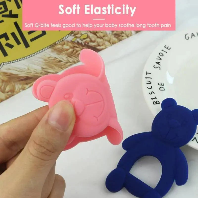 Minimalist Bear Silicone Baby Teether - BPA Free Chew Toy