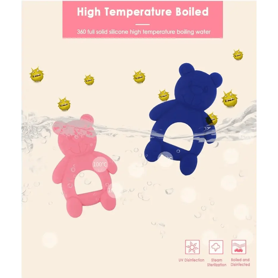 Minimalist Bear Silicone Baby Teether - BPA Free Chew Toy
