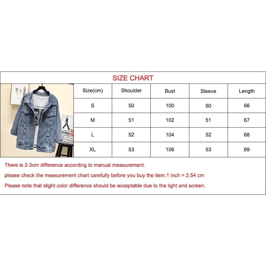 Women's Ripped Denim Trucker Jacket with Patchwork Letter Print