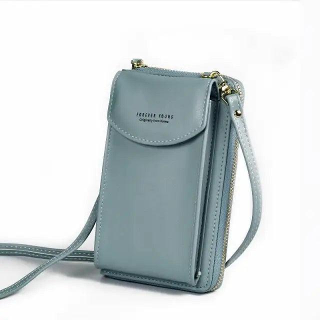 Compact PU Leather Crossbody Phone Wallet and Clutch