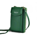 Compact PU Leather Crossbody Phone Wallet and Clutch