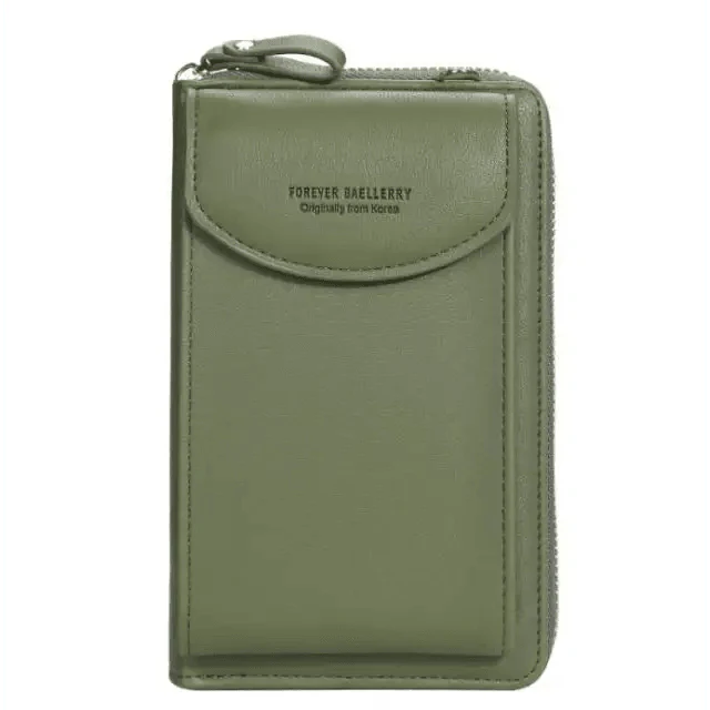 Compact PU Leather Crossbody Phone Wallet and Clutch