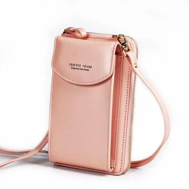 Compact PU Leather Crossbody Phone Wallet and Clutch