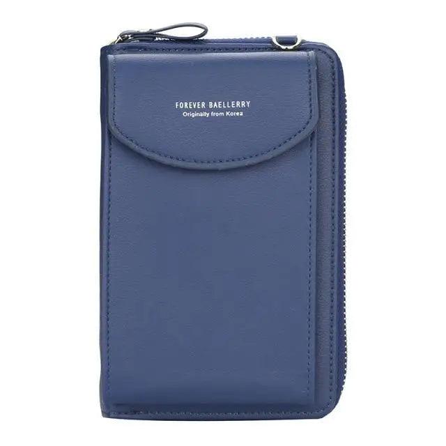 Compact PU Leather Crossbody Phone Wallet and Clutch