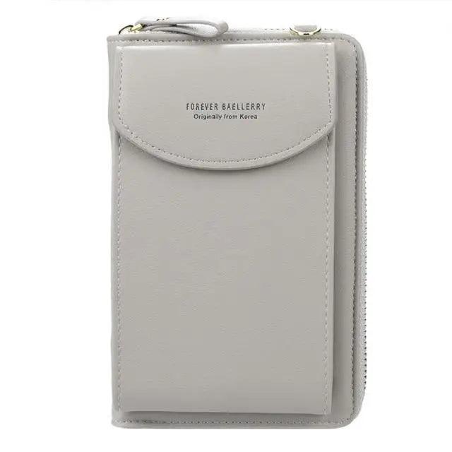 Compact PU Leather Crossbody Phone Wallet and Clutch