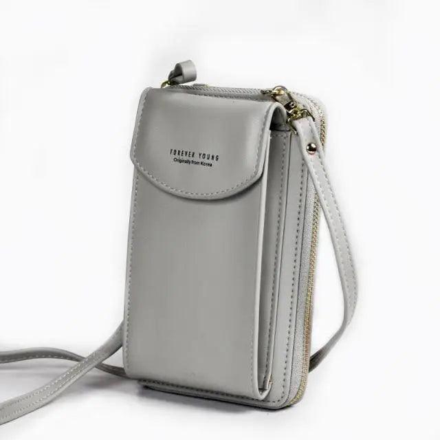Compact PU Leather Crossbody Phone Wallet and Clutch