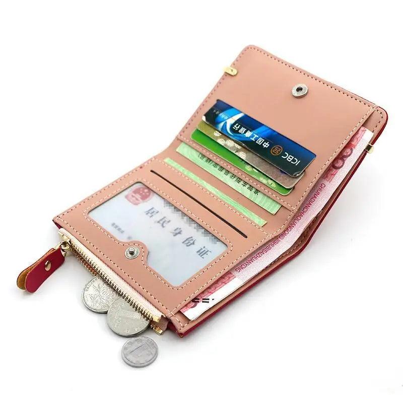 Mini Women's Wallet and Coin Purse, Synthetic Leather Card Holder