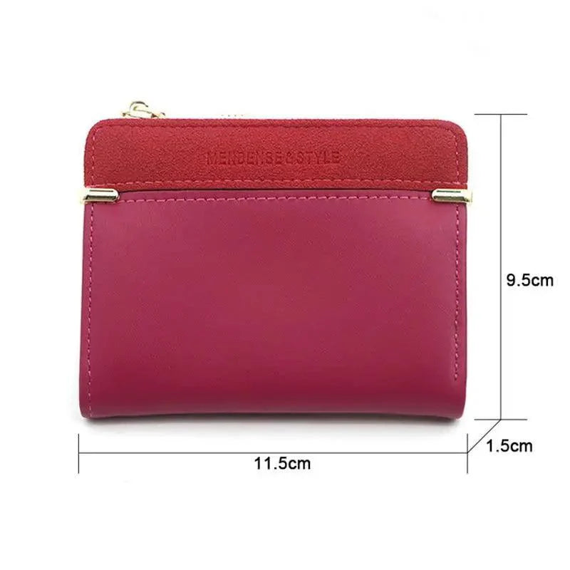 Mini Women's Wallet and Coin Purse, Synthetic Leather Card Holder