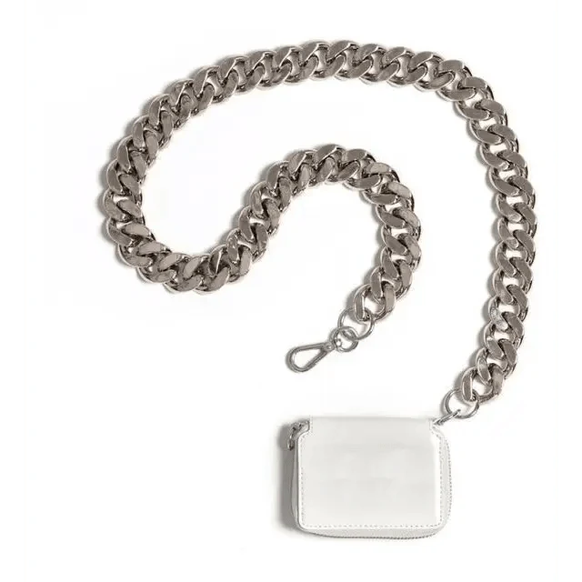 Mini Sparkling Thick Chain Crossbody Bag for Women, PU Leather