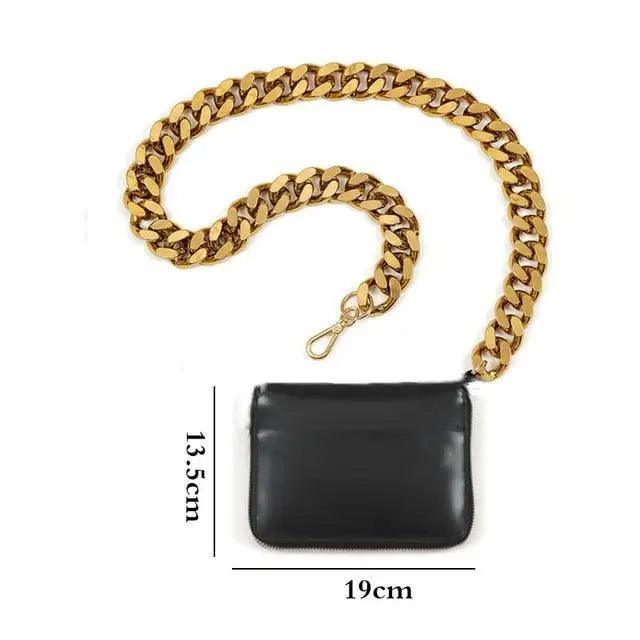 Mini Sparkling Thick Chain Crossbody Bag for Women, PU Leather