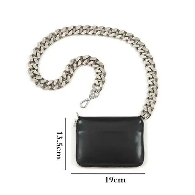 Mini Sparkling Thick Chain Crossbody Bag for Women, PU Leather