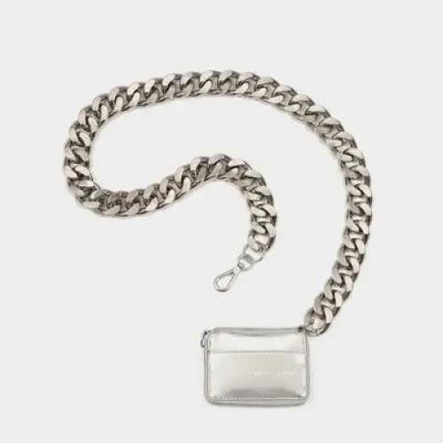 Mini Sparkling Thick Chain Crossbody Bag for Women, PU Leather