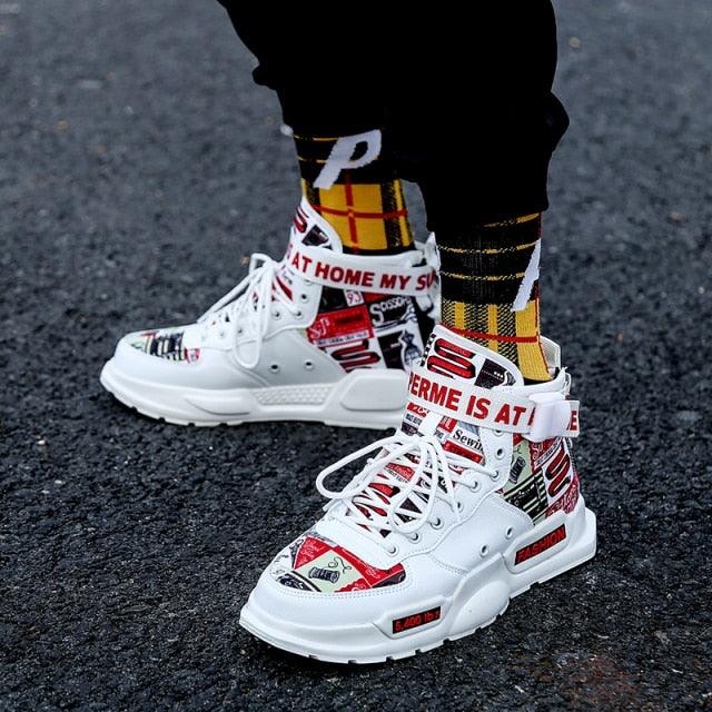 Men's Luxury Red Basketball Running Sneakers - Lightweight