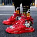 Men's Luxury Red Basketball Running Sneakers - Lightweight