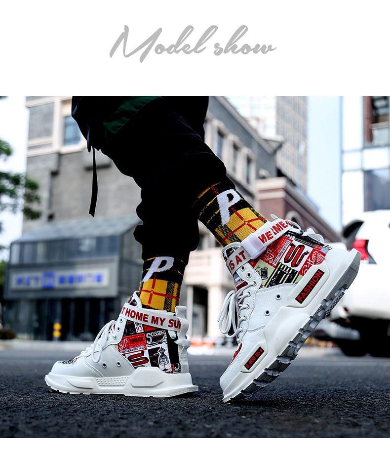 Men's Luxury Red Basketball Running Sneakers - Lightweight