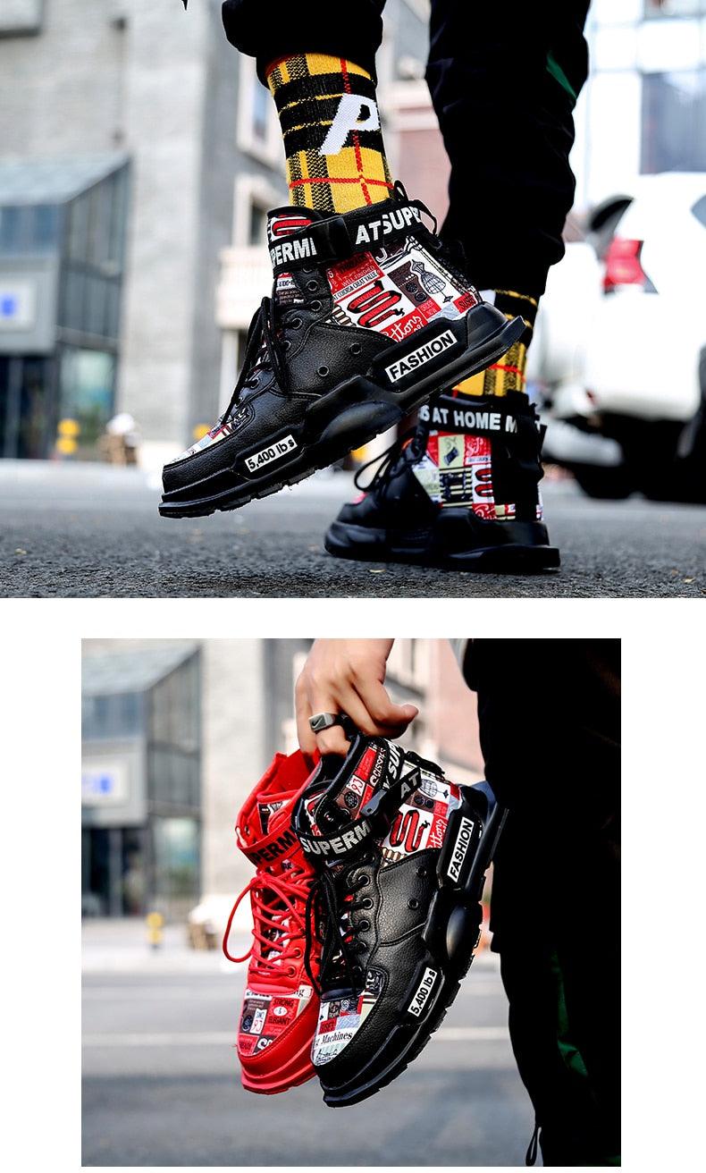 Men's Luxury Red Basketball Running Sneakers - Lightweight