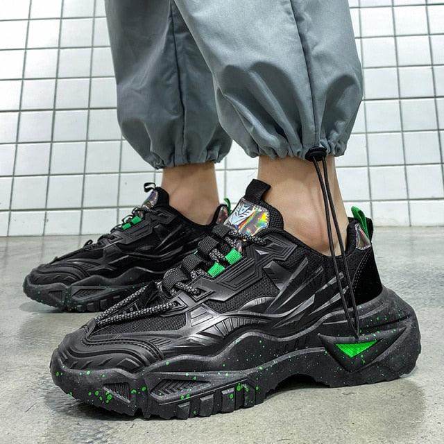 Men's Mixed Color Black Running & Walking Sneakers