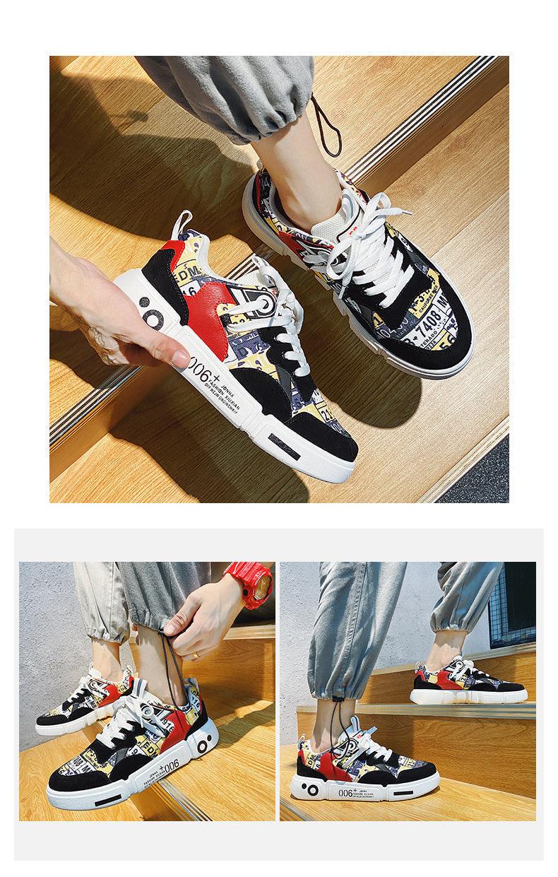 Men's Mixed Color Black Running & Walking Sneakers
