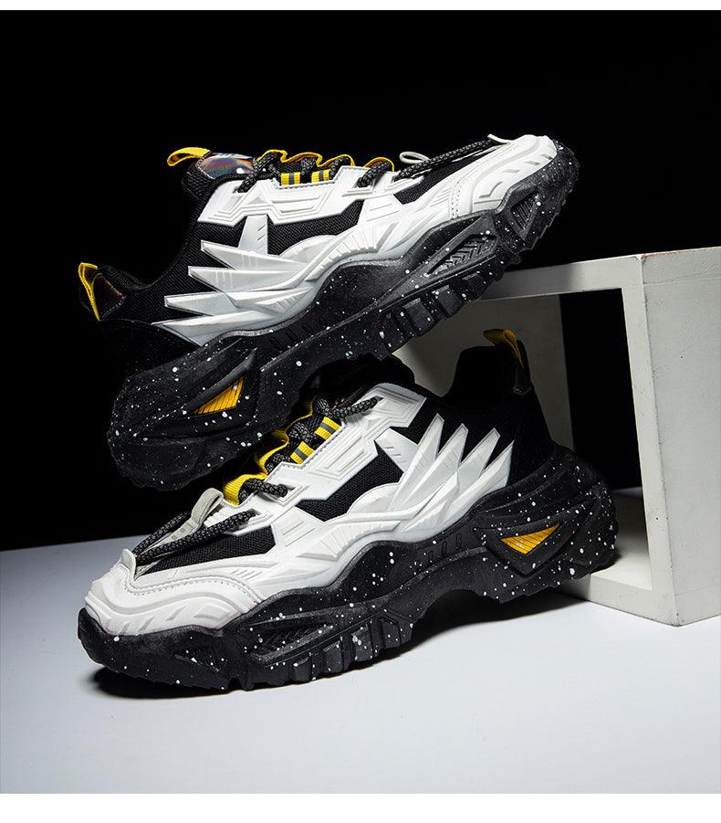 Men's Mixed Color Black Running & Walking Sneakers