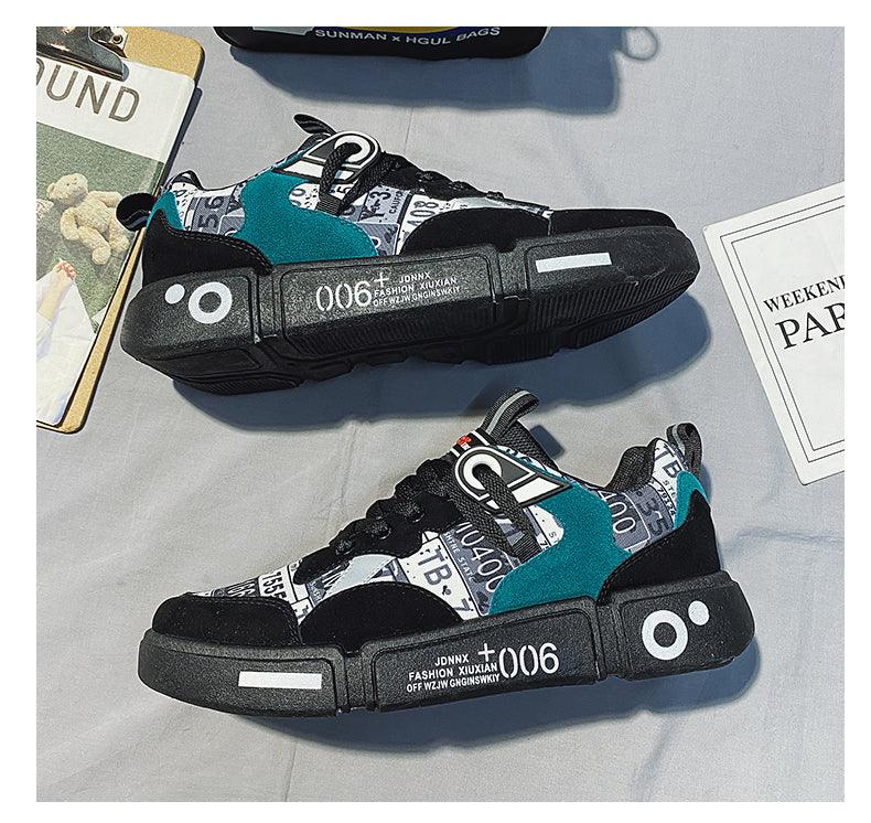 Men's Mixed Color Black Running & Walking Sneakers