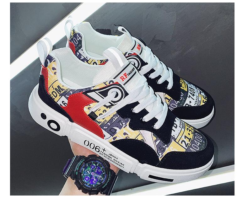 Men's Mixed Color Black Running & Walking Sneakers