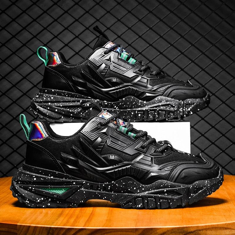 Men's Mixed Color Black Running & Walking Sneakers