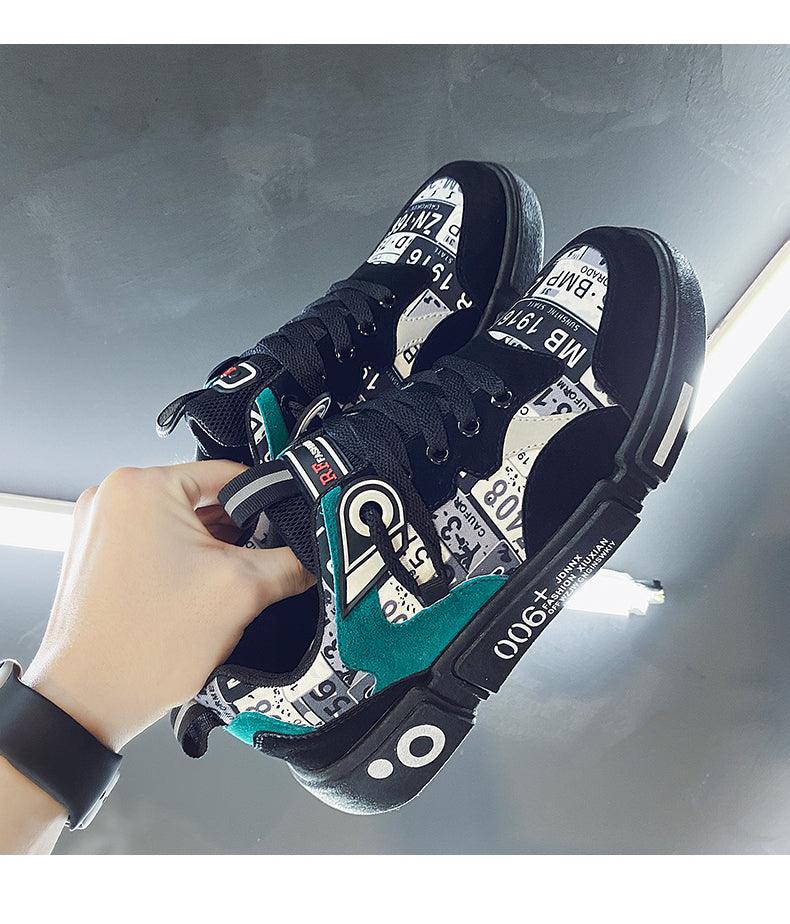 Men's Mixed Color Black Running & Walking Sneakers