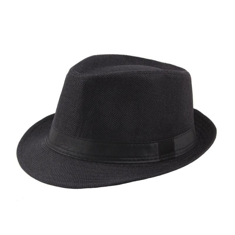 Retro Classic Short Brim Fedora Hat for Men UV Protection Summer