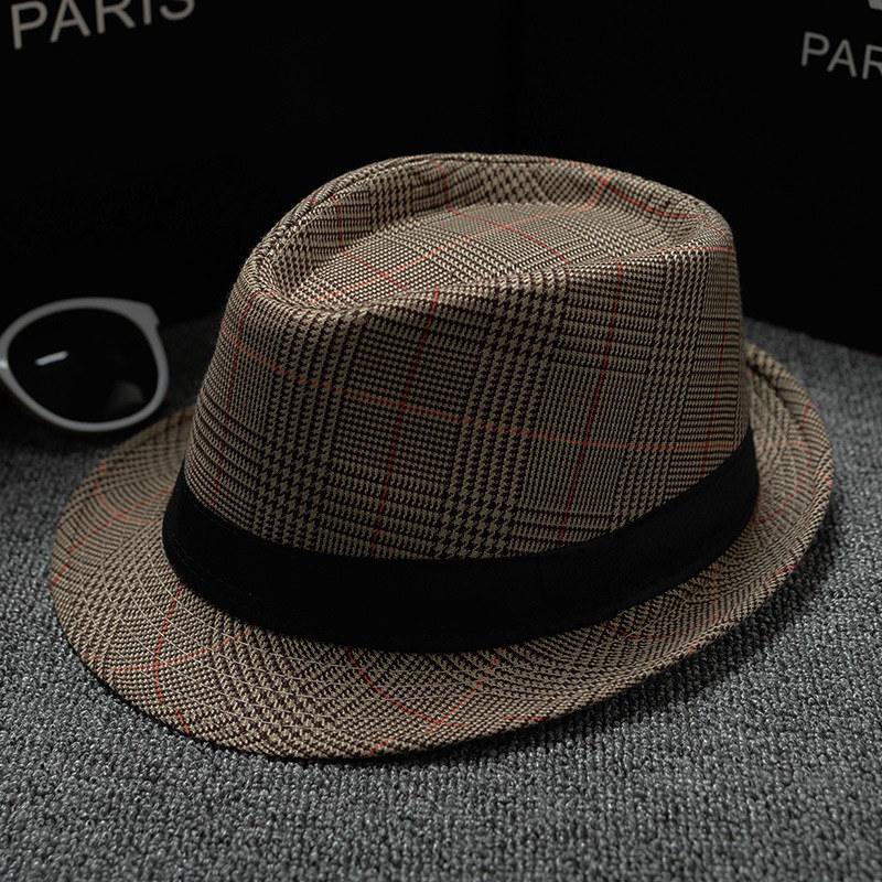 Retro Classic Short Brim Fedora Hat for Men UV Protection Summer