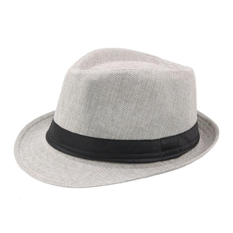 Retro Classic Short Brim Fedora Hat for Men UV Protection Summer