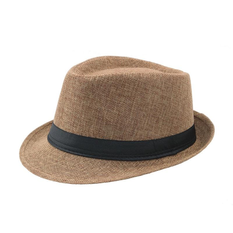 Retro Classic Short Brim Fedora Hat for Men UV Protection Summer