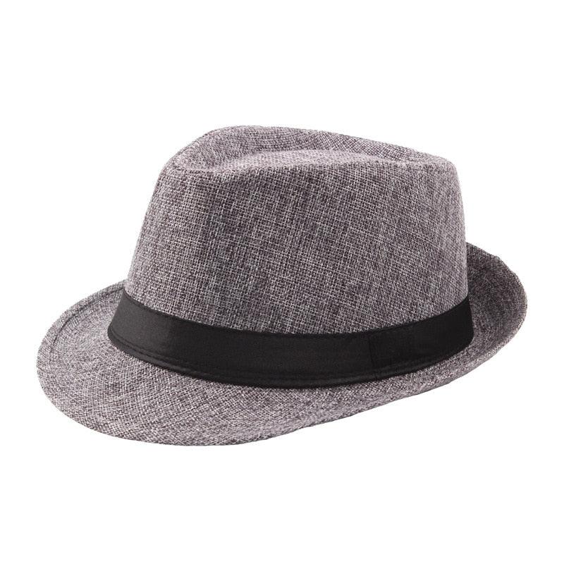 Retro Classic Short Brim Fedora Hat for Men UV Protection Summer